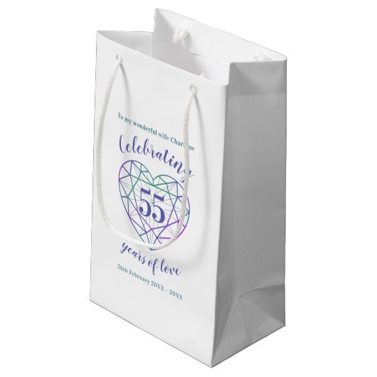 Alexandrite Jubileum 55 jaar liefdescadeauzakje Klein Cadeauzakje (Achterkant Gekanteld)