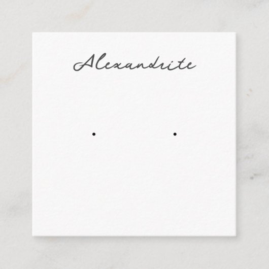 Alexandrite Oorbel Sieraden Display Kaart (Voorkant)