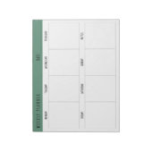 Alexandrite Teal Simple Modern Weekly Planner Notitieblok (Linkerzijde)