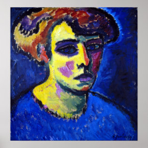 Alexej von Jawlensky Frauenkopf (hoofd van een vro Poster