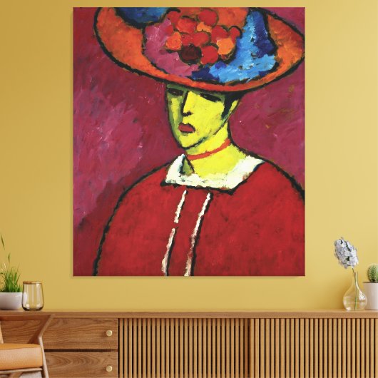 Alexej von Jawlensky, Schokko mit Tellerhut Canvas Afdruk (Insitu (Woonkamer))