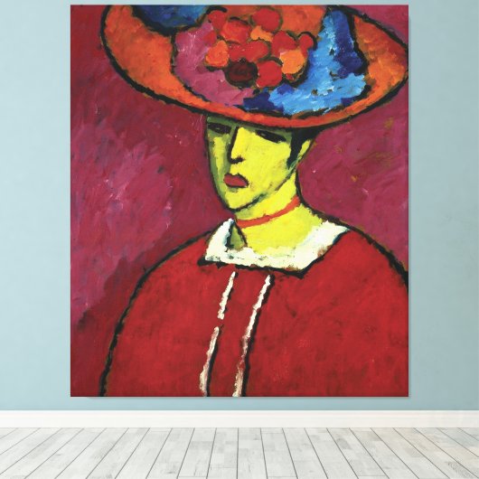 Alexej von Jawlensky, Schokko mit Tellerhut Canvas Afdruk (Insitu (Houten vloer))