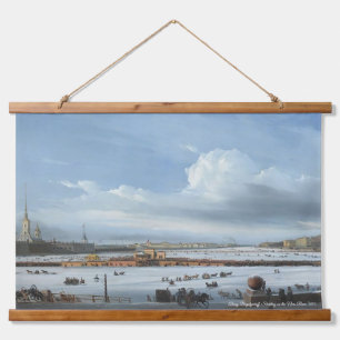 Alexey Bogolyuboff. Rodelen op de rivier de Neva.. Hangend Wandkleed