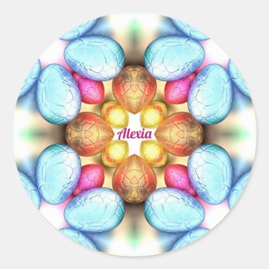 ALEXIA ~ EENVOUDIGER ~WOW!  paasmakerij ~ ~ Ronde Sticker (Voorkant)