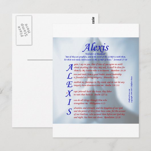 Alexis Acrostic Briefkaart (Voorkant / Achterkant)