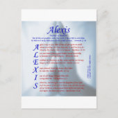 Alexis Acrostic Briefkaart (Voorkant)