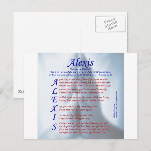 Alexis Acrostic Briefkaart (Voorkant / Achterkant)