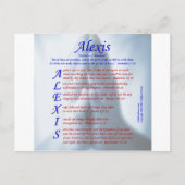 Alexis Acrostic Briefkaart (Voorkant)