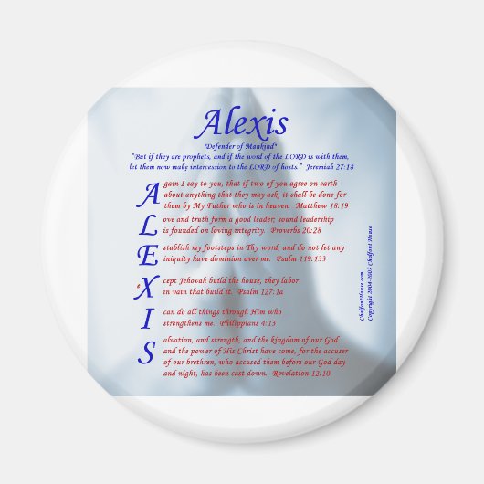 Alexis Acrostic Magneet (Voorkant)