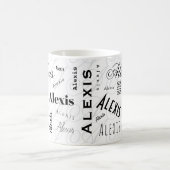 Alexis Custom Name  Black White Coffee Mug Koffiemok (Center)