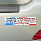 Alexis De Tocqueville: De Amerikaanse Republiek. Bumpersticker (Op auto)