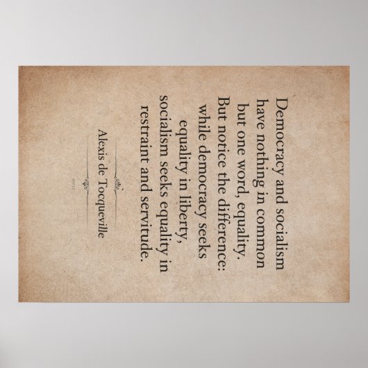 Alexis de Tocqueville Quote Poster (Voorkant)