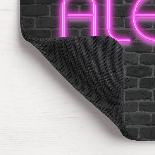 ALEXIS in roze neonverlichting Muismat (Hoek)