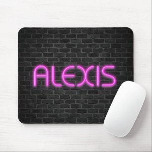 ALEXIS in roze neonverlichting Muismat