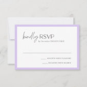 Alexis Lavendel Elegante Moderne Bruiloft RSVP Kaartje (Voorkant)