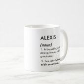 Alexis naam, Bewerkbare naam, Aangepaste naam Koffiemok (Voorkant rechts)