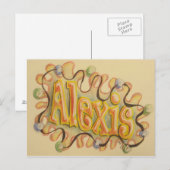 Alexis - naamkaart briefkaart (Voorkant / Achterkant)