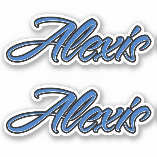 Alexis Name blue Aufkleber Sticker Stickerset (Voorkant)