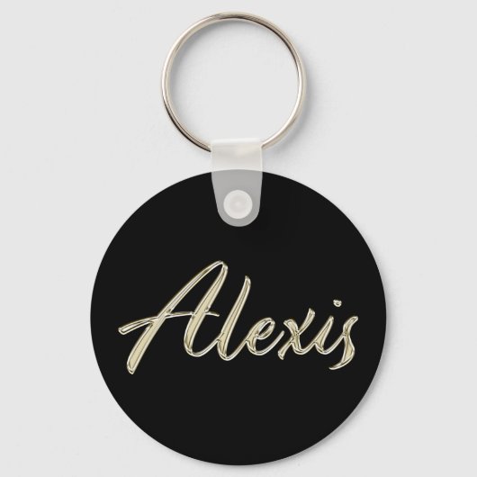 Alexis Name whitegold Button Schlüsselanhänger Sleutelhanger (Voorkant)