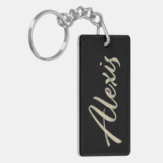 Alexis Name whitegold Schlüsselanhänger Anhänger Sleutelhanger (Voorkant Links)