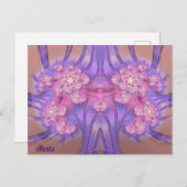 ALEXIS ~ Pastel roze en Paars 3D-ontwerp ~ Briefkaart (Voorkant / Achterkant)