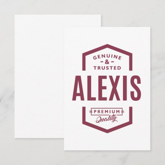 Alexis Persoonlijke naam Birthday Gift RSVP Kaartje (Voorkant / Achterkant)