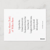 Alexis (Toth) van Wilkes-Barre Prayer Card Briefkaart (Achterkant)