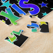 "ALEXIS" voornaam, geun "HAPPY BIRTHDAY" Legpuzzel (Zijkant)