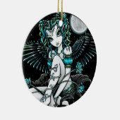 "Alexis" Water Lily Moon Angel Ornament (Rechts)