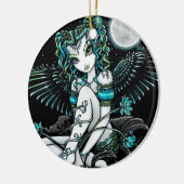 "Alexis" Water Lily Moon Angel Ornament (Links)