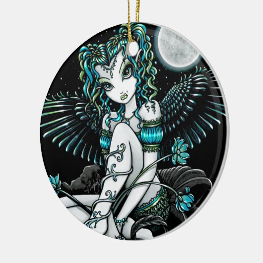 "Alexis" Water Lily Moon Angel Ornament (Links)