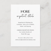 Alexis Zwart-wit Elegante Moderne Bruiloft Informatiekaartje (Voorkant)