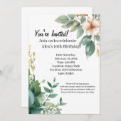 Alex's Floral 10e verjaardag Kaart (Voorkant / Achterkant)