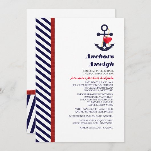 Alex'Uitnodiging Kaart (Voorkant / Achterkant)