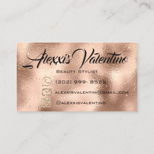 Alexxis Makeup Brow Lashes Glitter Drip Spark Visitekaartje (Achterkant)