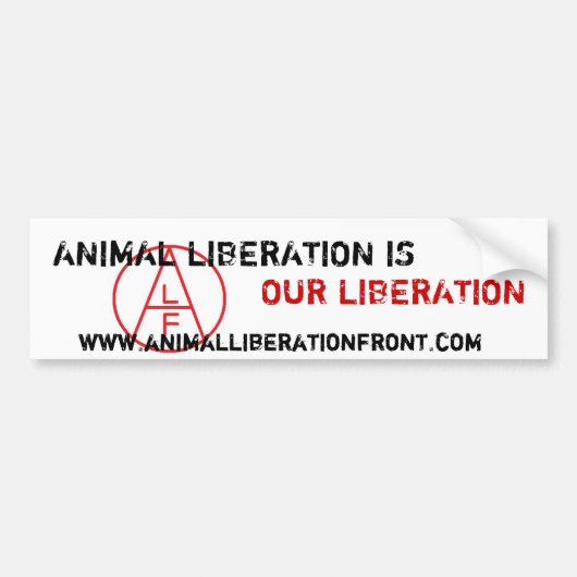 ALF Dierenbevrijding is onze bevrijding Bumpersticker (Voorkant)