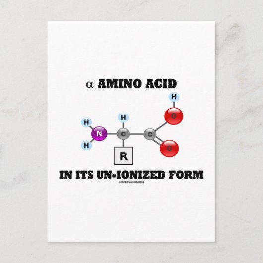 alfa-aminozuur in niet-geïoniseerde vorm (molecuul briefkaart (Voorkant)