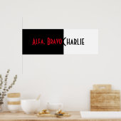 Alfa, Bravo Charlie Poster (Keuken)
