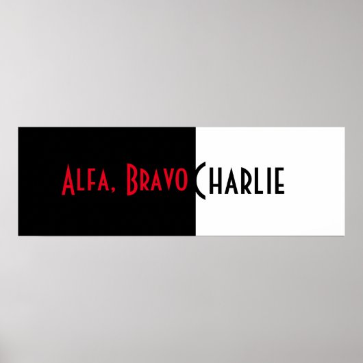 Alfa, Bravo Charlie Poster (Voorkant)