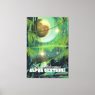 Alfa Centauri retro-moeras sci-fi poster Canvas Afdruk