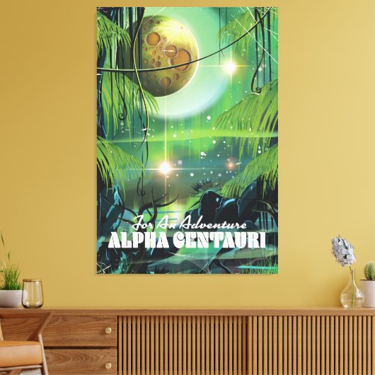 Alfa Centauri retro-moeras sci-fi poster Canvas Afdruk (Insitu (Woonkamer))