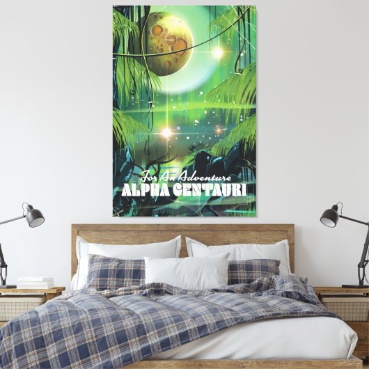 Alfa Centauri retro-moeras sci-fi poster Canvas Afdruk (Insitu (Slaapkamer))