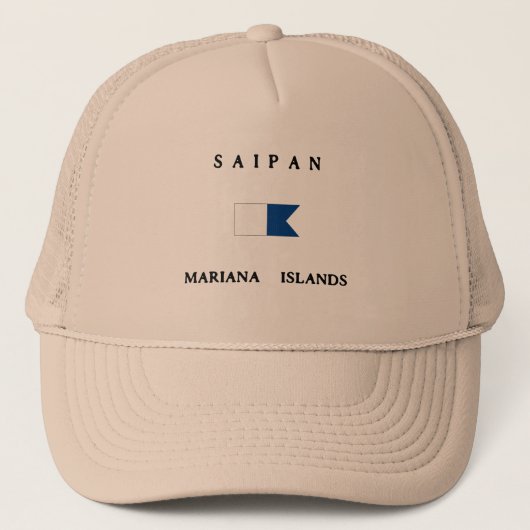 Alfa Dive Flag op de Marianen van Saipan Mariana Trucker Pet (Voorkant)