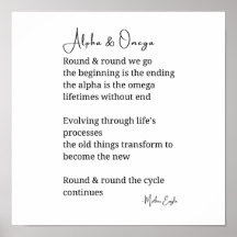 Alfa en omega gedicht verticale print muur art dec