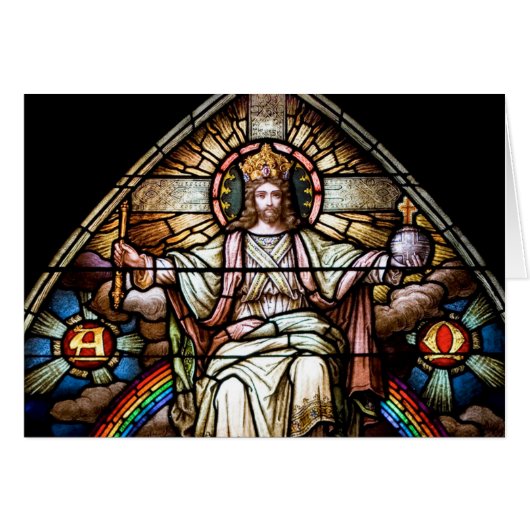 Alfa en Omega Glas in lood Kaart (Voorkant Horizontaal)