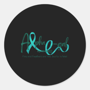 Alfa-gal allergie bewustzijn ronde sticker