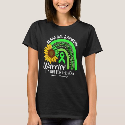Alfa Gal Syndrom Sunflower Rainbow Awareness T-shirt (Voorkant)
