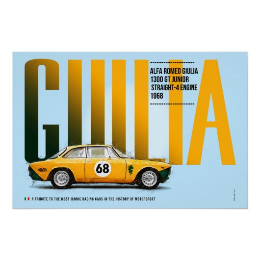 Alfa Giulia 1300 Tribute Perfect Poster (Voorkant)