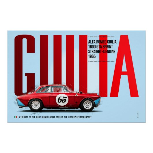 Alfa Giulia 1600 Tribute Perfect Poster (Voorkant)