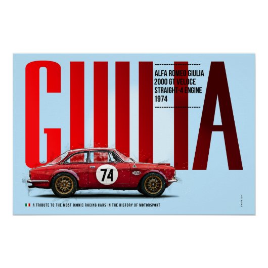 Alfa Giulia 2000 Tribute Perfect Poster (Voorkant)